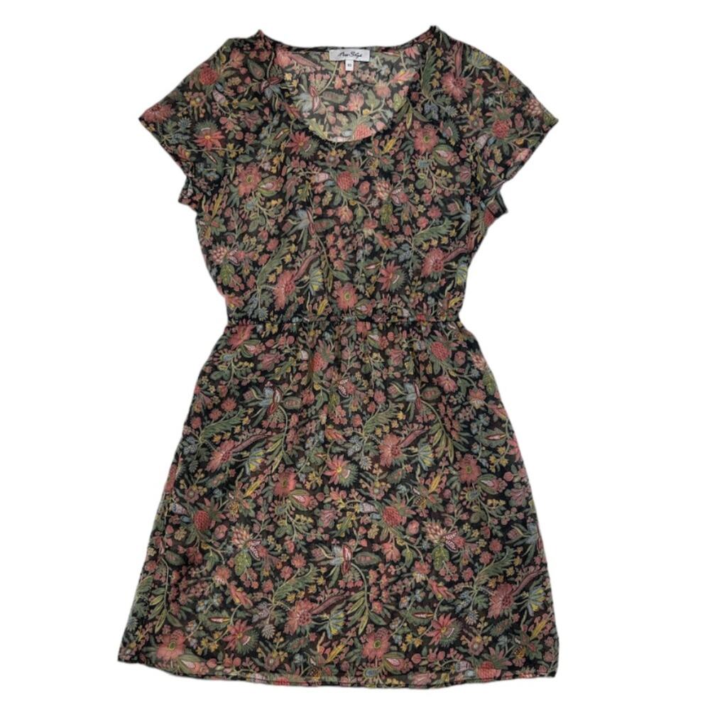 Miss Shop Green/Red Floral Dress | Size 10